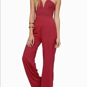 Red onesie long pants flare